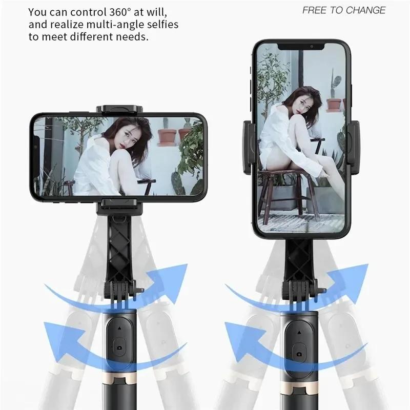 Stabilisateur de cardan portatif, bâton de Selfie, Action de Smartphone, trépied Bluetooth Kameralar