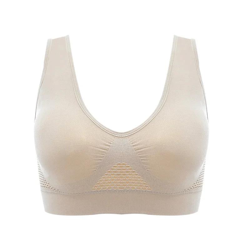 Soutien-gorge de sport respirant en émail pour femme, absorbant la sueur, coussin antichoc, haut de