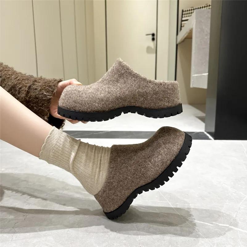Chaussons d'extérieur pour femmes automne-hiver 2026, nouvelles pantoufles compensées à plateforme,