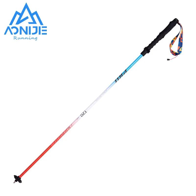 AONIJIE E4207-Bâton de Randonnée Unisexe en Alliage d'Aluminium, 4 Sections, Bâton de Marche de Fond