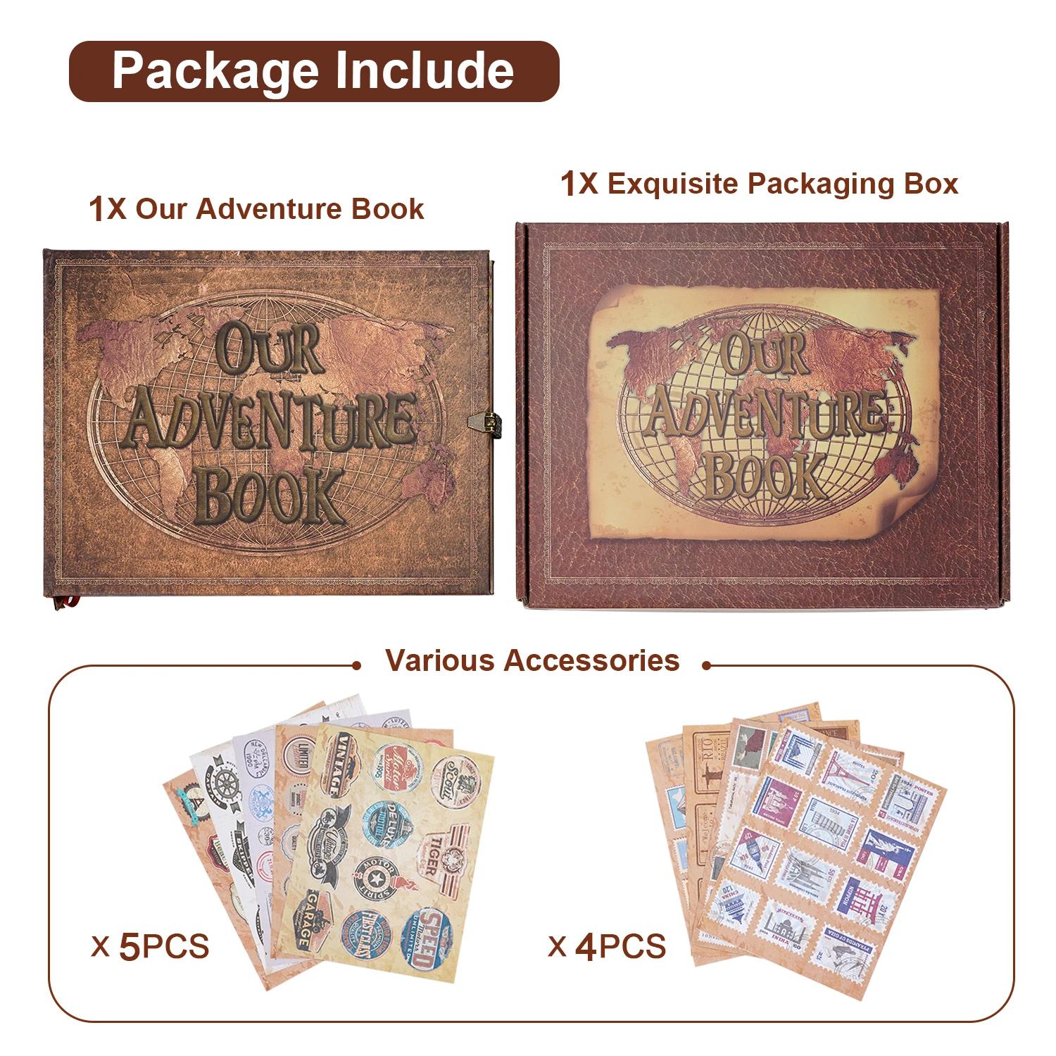 180 pages bricolage voyage Album Photo notre livre d'aventure en cuir rétro créatif anniversaire Alb