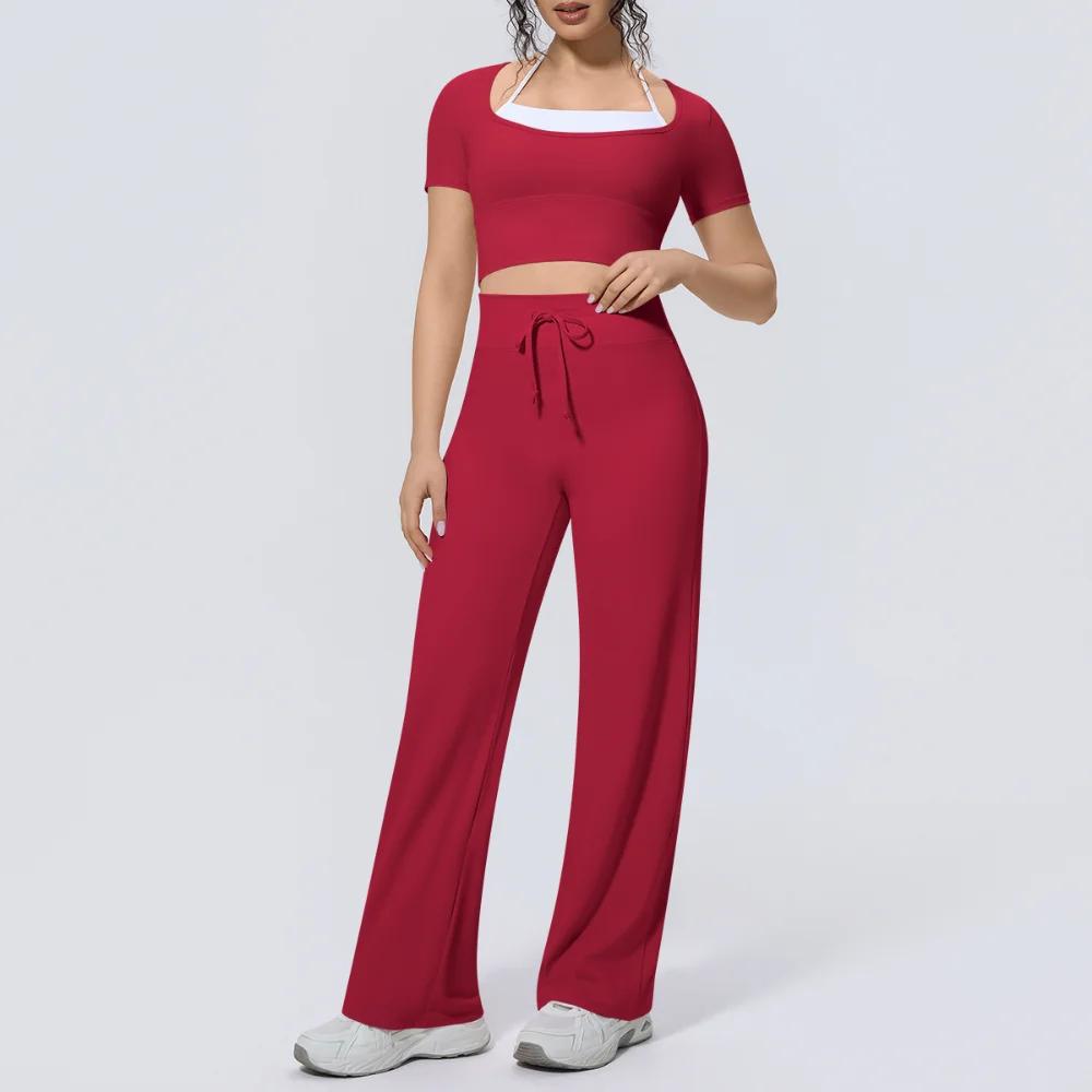 Ensemble de sport 2 pièces pour femme : Tenue de yoga, vêtements de fitness à séchage rapide, survêt