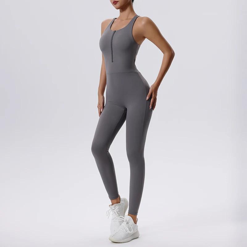 Ensemble de Yoga combinaison femmes pleine saisons décontracté Fitness combishort sportif sans manch