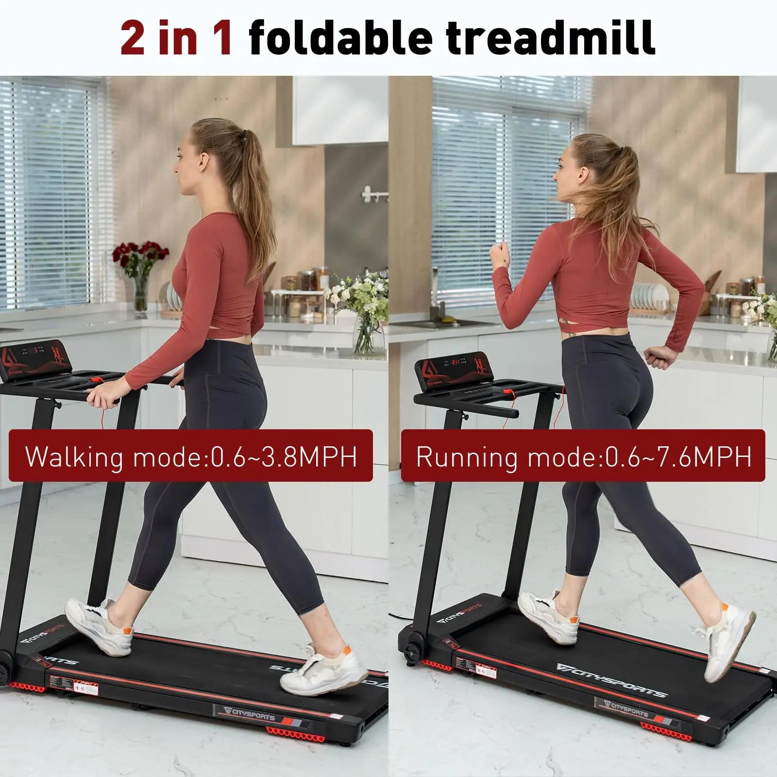 Tapis de course électrique pliant 2 en 1 sous le bureau, machine de course de jogging, salle de spor