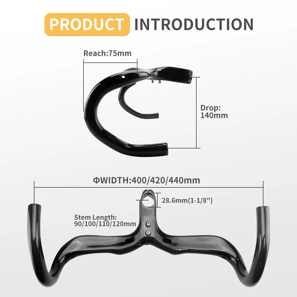Guidon de route en carbone intégré RXL SL avec tige 28.6, pièces de vélo pour adultes, barres de poi