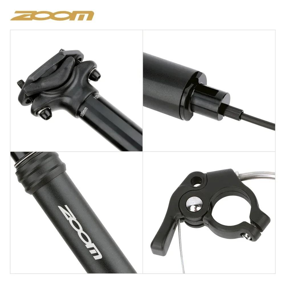 ZOOM – tige de selle de vélo vtt, 27.2mm31.6mm, poignée interne et externe en aluminium, contrôle du