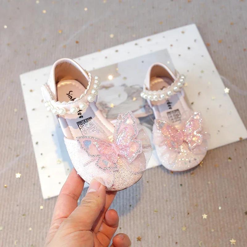 Chaussures habillées chics pour filles, pour fête de mariage, paillettes scintillantes avec strass,