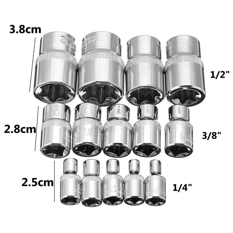 Jeu de douilles en forme d'étoile femelle Torx Bit, outil de réparation de voiture, 5/14 pouces, 1/4
