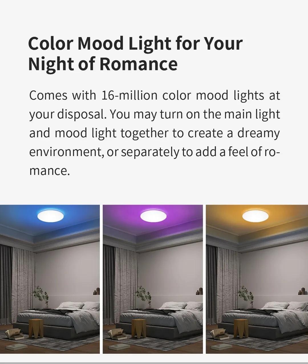 Yeelight – plafonnier Led intelligent RGB, Wifi, 24W, intensité variable, 400C, Ultra fin, commande