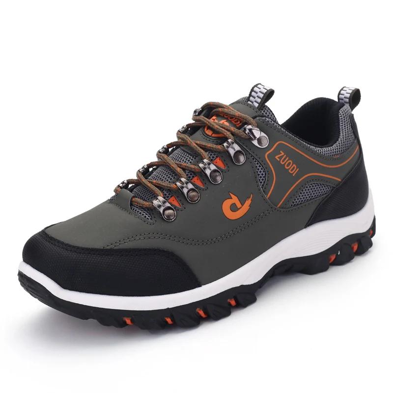 Chaussures de randonnée imperméables en cuir PU pour hommes, chaussures d'extérieur résistantes à l'