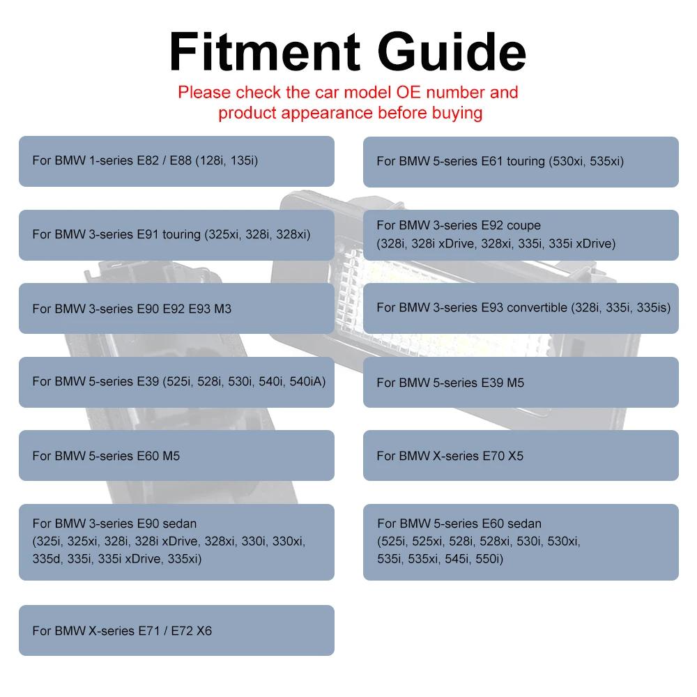 Lumière de plaque d'immatriculation pour BMW E39 E60, 2 pièces, 6000k, blanc, sans erreur, numéro Le