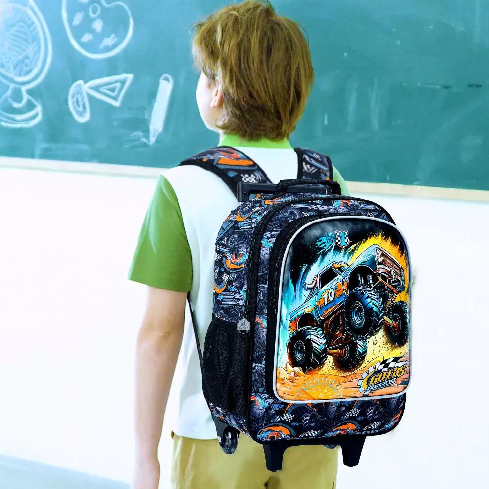 Sac à dos à roulettes pour garçons, cartable à roulettes pour enfants, sac d'école primaire à roulet