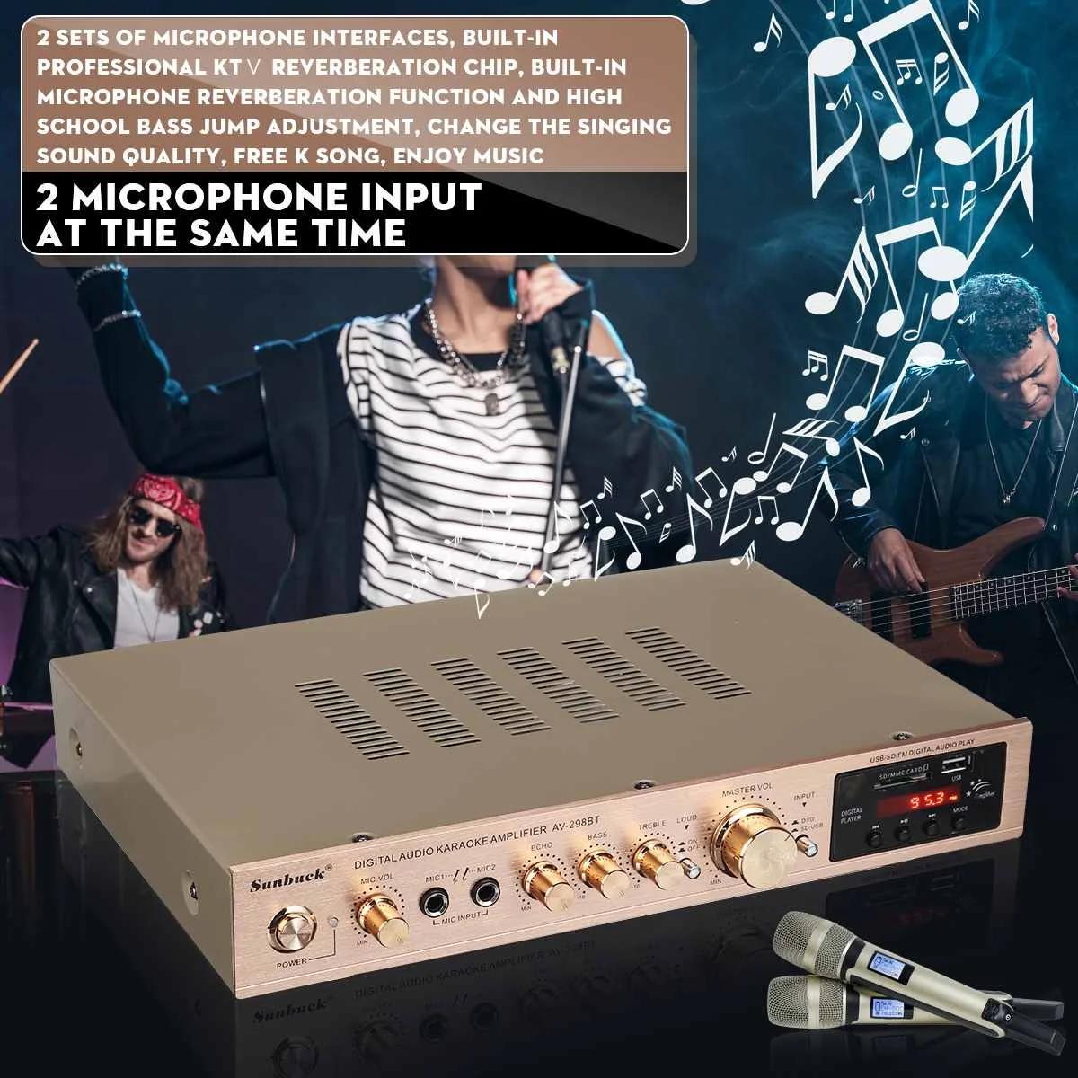Amplificateur de puissance Bluetooth 110/220V 2000W, caissons de basses Audio, son Surround stéréo H