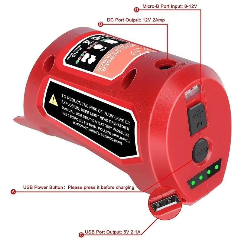 Source d'alimentation de remplacement pour chargeur de batterie Milwaukee 12V 48-59-1201 49-24-231,