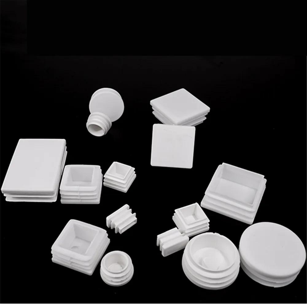 Embout obturateur carré en plastique blanc pour pied de chaise, insert rectangulaire, bouchons de tu