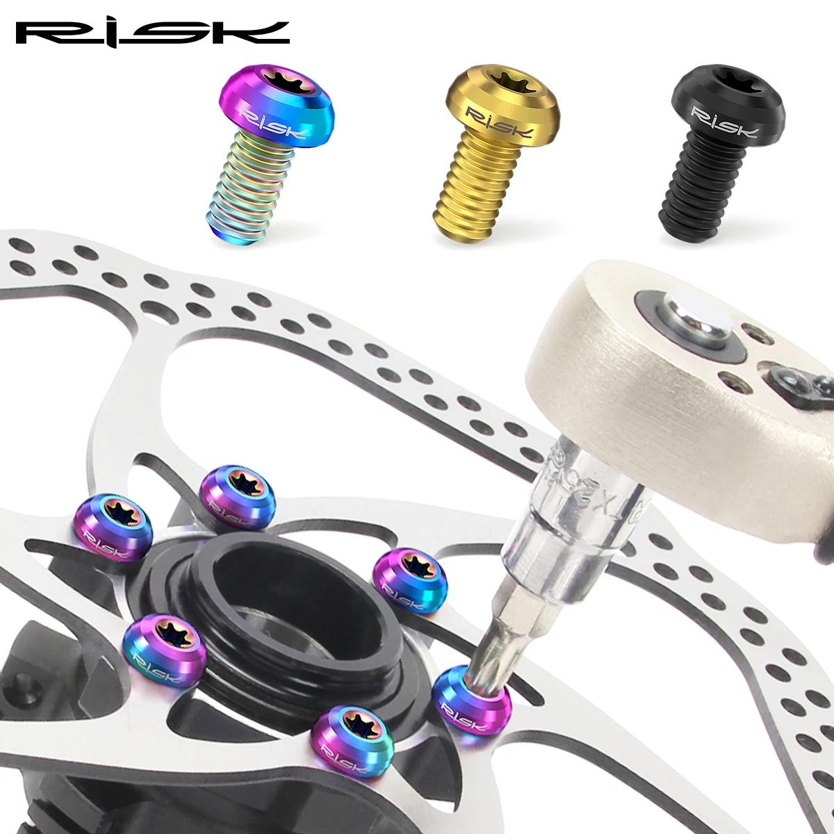 Risque 12 pièces M5 * 10MM vélo frein à disque Rotor boulons de fixation TC4 titane vélo vtt vélo ul