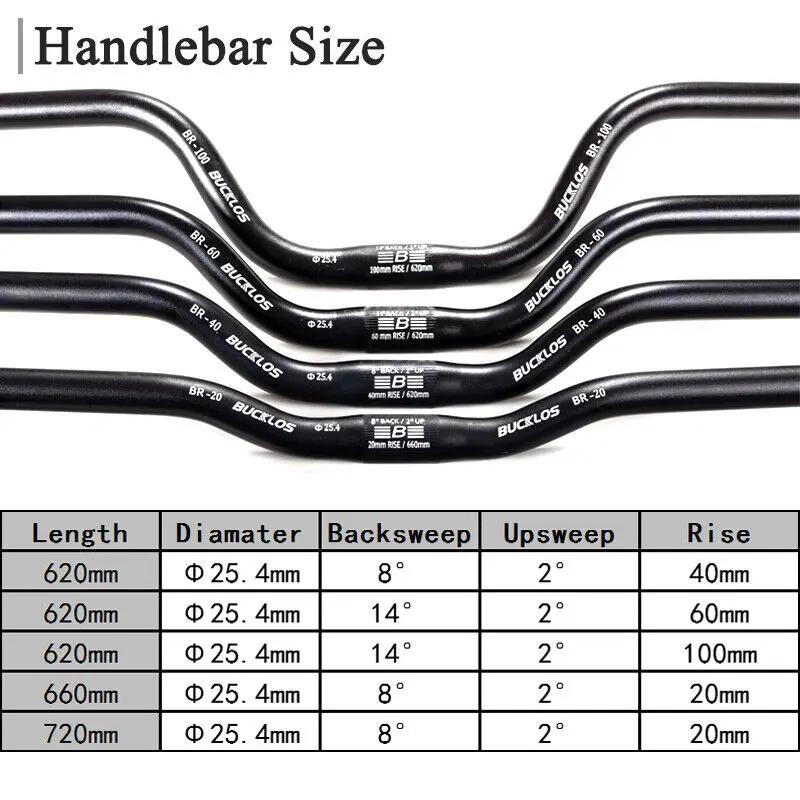 BUCKLOS 25.4mm 31.8mm guidon de vélo 620/660/720/780mm guidon d'hirondelle de vélo ultraléger Type M
