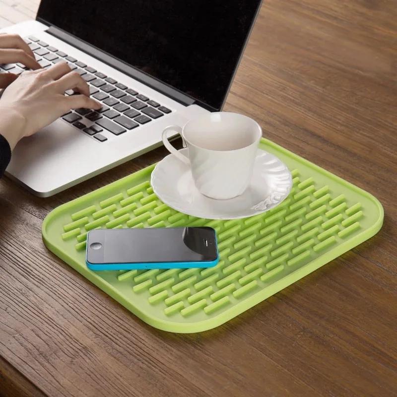Coussin isolant Anti-chaleur en Silicone, dessous de verre carré antidérapant, vaisselle, tapis de P