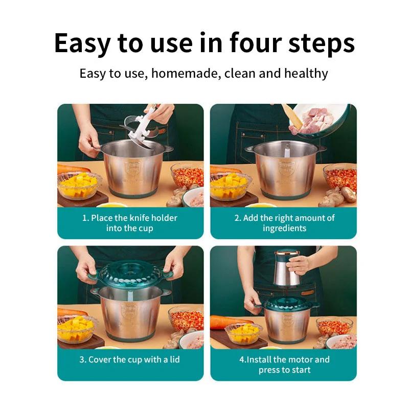 GECOFEER 2L/3L hachoir à viande électrique 2 vitesses hachoir en acier inoxydable fabricant de boue