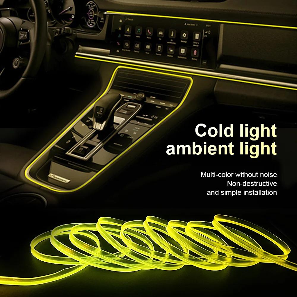 Lampe LED RVB télécommandée USB, câblage EL, bande lumineuse néon flexible, lampe pour voiture, esca