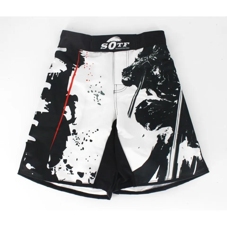 Taille élastique Bushido Fitness féroce ninja combat sport shorts de boxe tigre Muay Thai mma shorts
