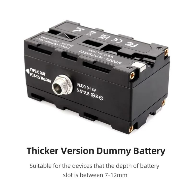 Adaptateur d'alimentation de batterie DUNIBattery de type C à double face NP-F550/570/770/970 pour l