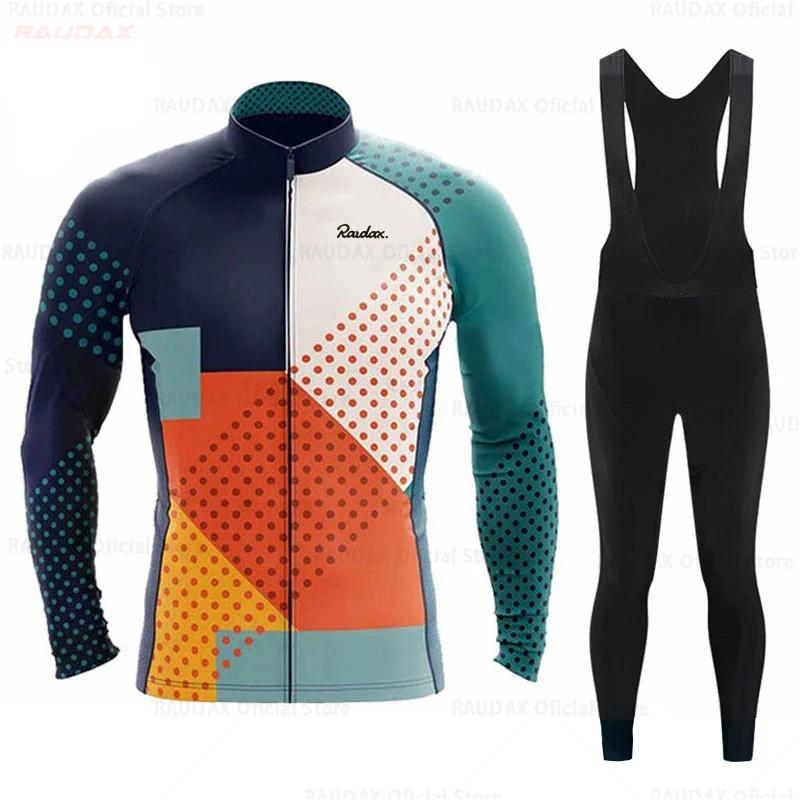 Raudax – Maillot de cyclisme respirant à manches longues, ensemble de vêtements de vélo de montagne,