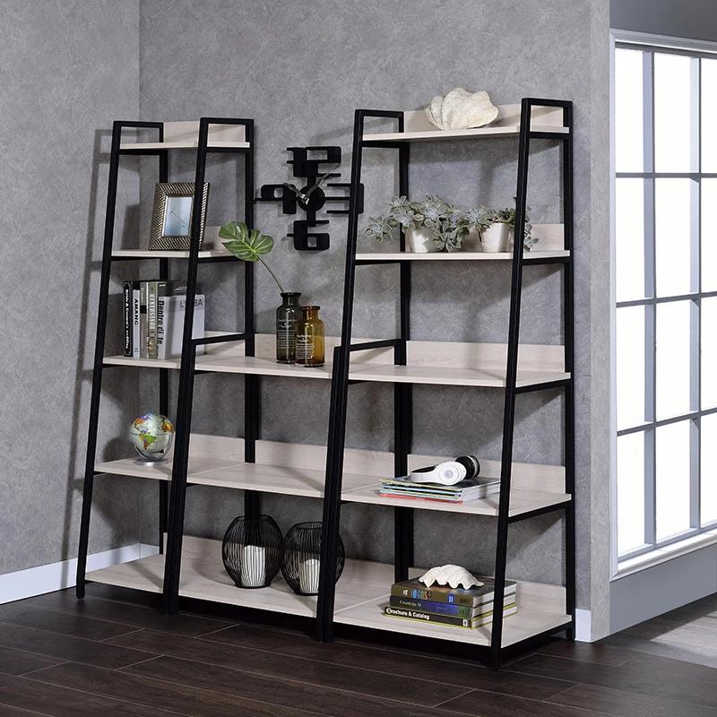 ACcloser-Bibliothèque Wendral, Naturel, Noir, 3 Niveaux, 92672