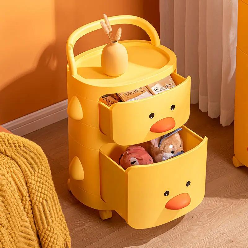 Table de chevet de dessin animé pour enfants, armoires de rangement, finition T1, organisateurs de c