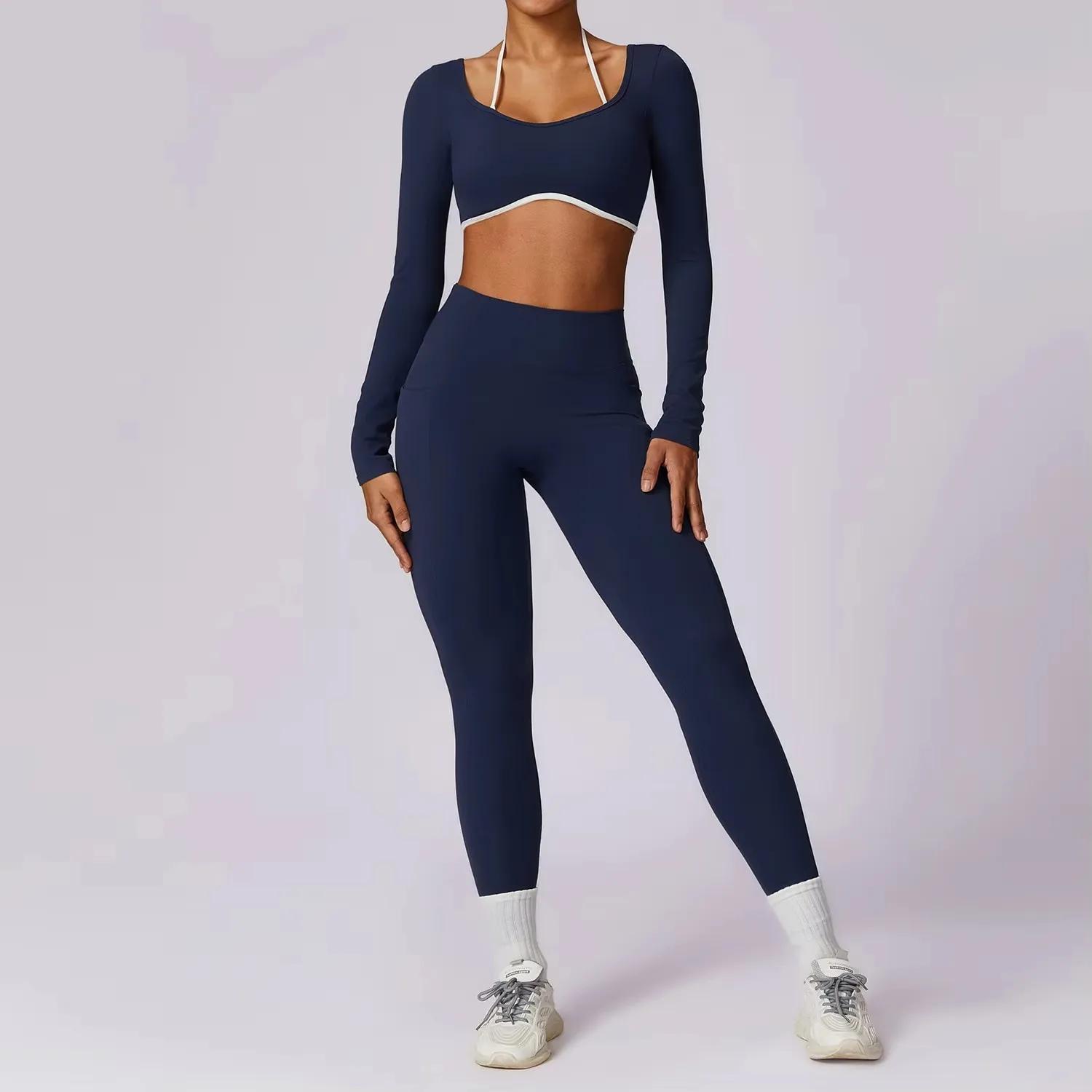 Ensemble gym 2 pièces femme dos nu : yoga, fitness, running - séchage rapide et soutien optimal