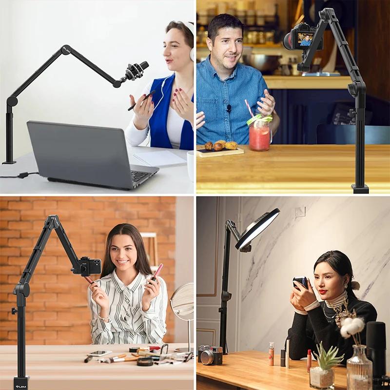 VIJIM LS24 support de bras de flèche de Microphone de bureau étendre 1/4 ''3/8'' 5/8 ''vis 90 ° Su