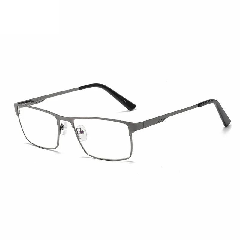 Lunettes de lecture carrées en métal pour hommes, grand cadre, jambe de printemps, presbytie pour pe