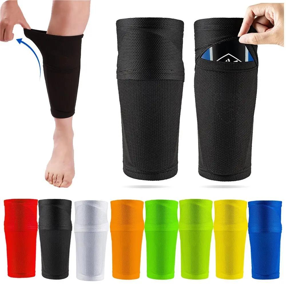 Protège-tibia de football anti-choc, protège-mollet de football, manches de jambe en nylon, protège-