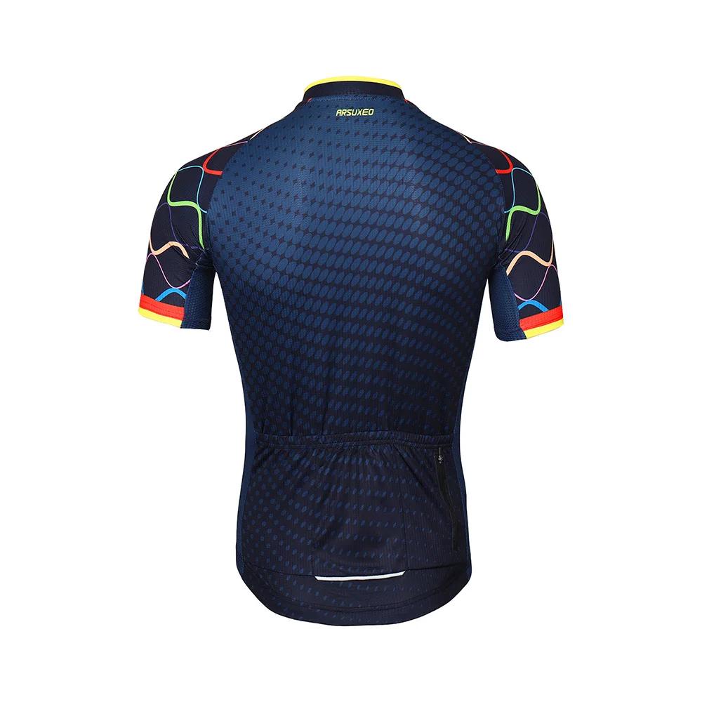 ARSUXEO – maillot de cyclisme pour hommes, T-Shirt de vélo à manches courtes, avec poches à fermetur