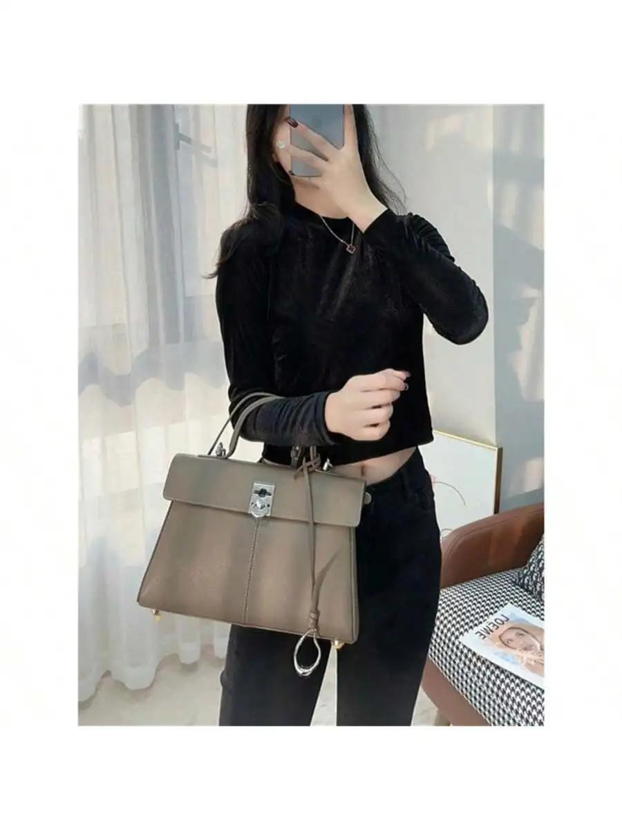 Sac Boston rétro pour femme, sac trois-en-un à porter en bandoulière, à l'épaule et à la main, petit