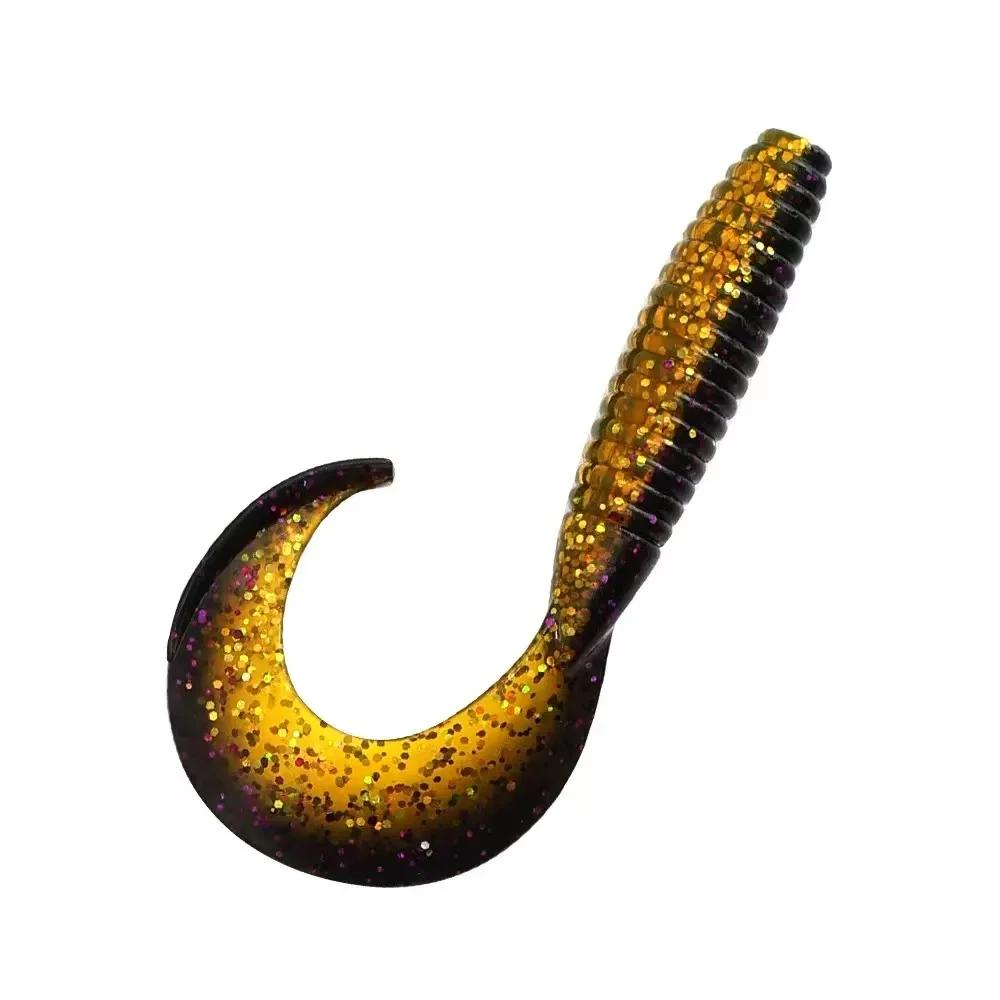 Lot de 10 leurres souples en spirale bicolores, 65mm/2.4g, saveur crevettes, leurres artificiels, le