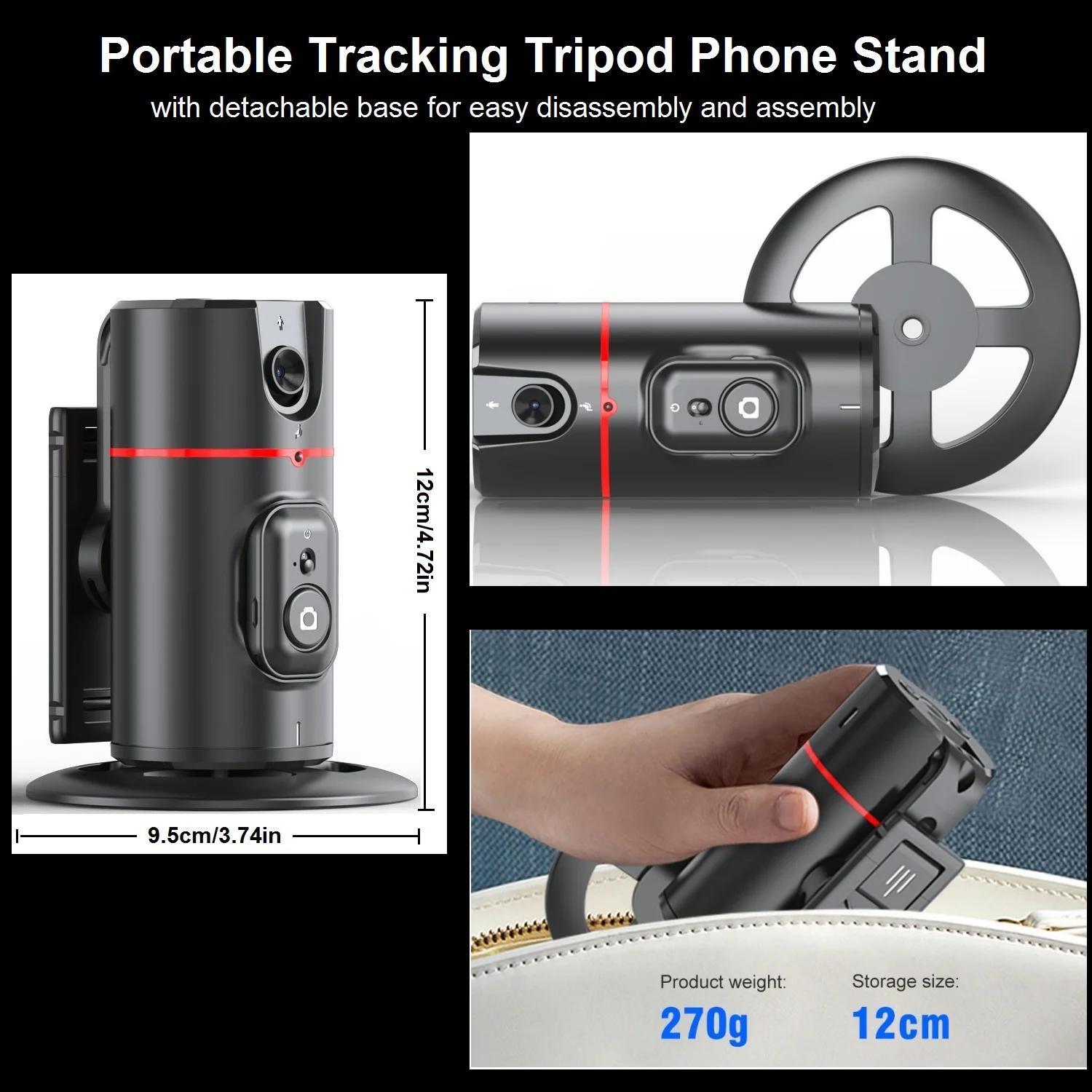 Trépied à suivi automatique du visage, rotation à 360 °, support de téléphone à suivi automatique, t