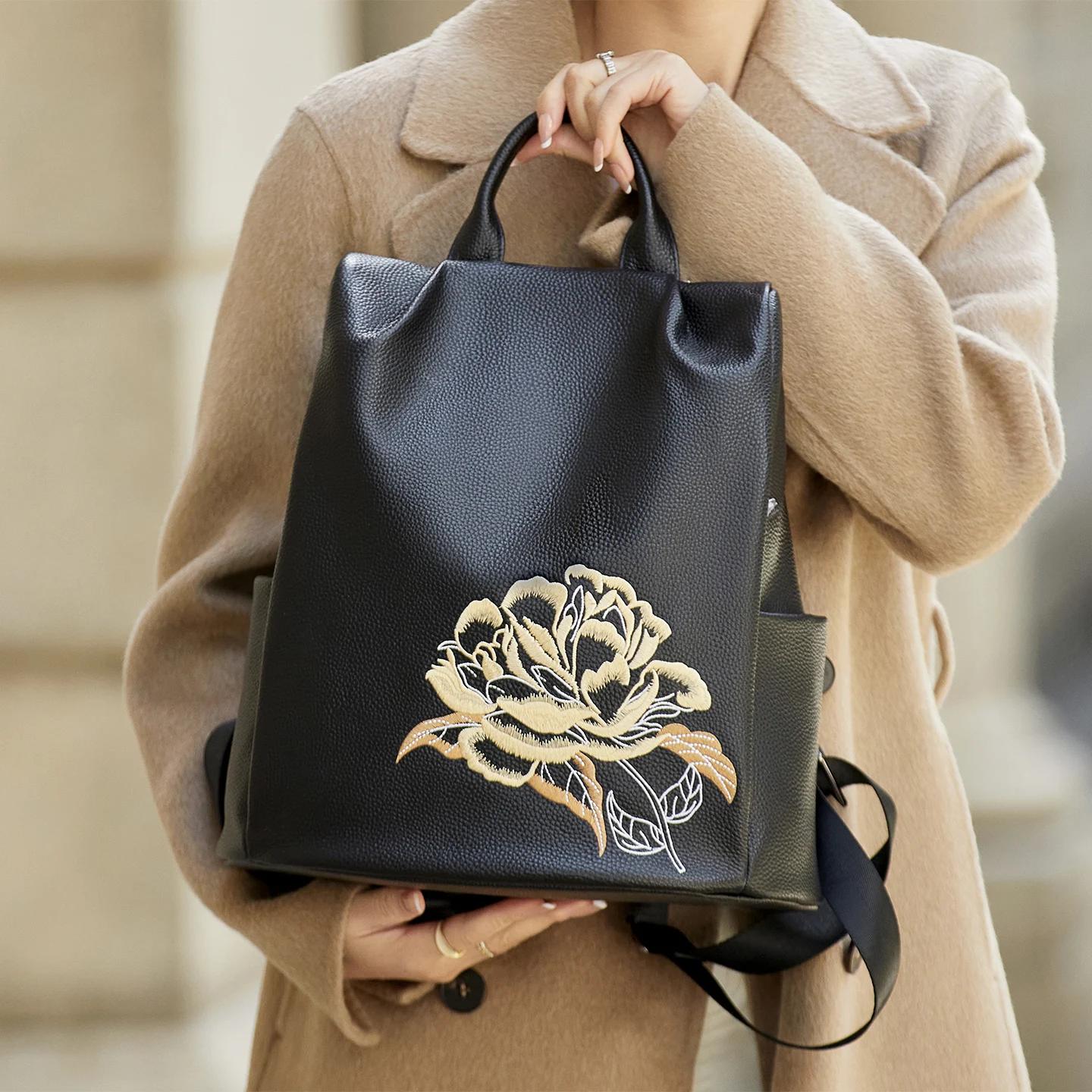 Sac à dos en cuir pour femme ZOOLER 2026, cuir pleine fleur 100% véritable, sac à dos tendance, sac