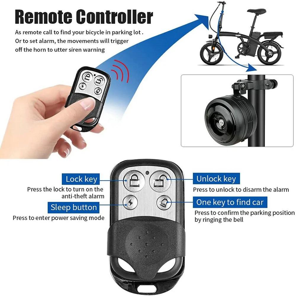 125db USB rechargé vélo cloche électrique moto Scooter vélo électrique klaxon sûr antivol alarme clo