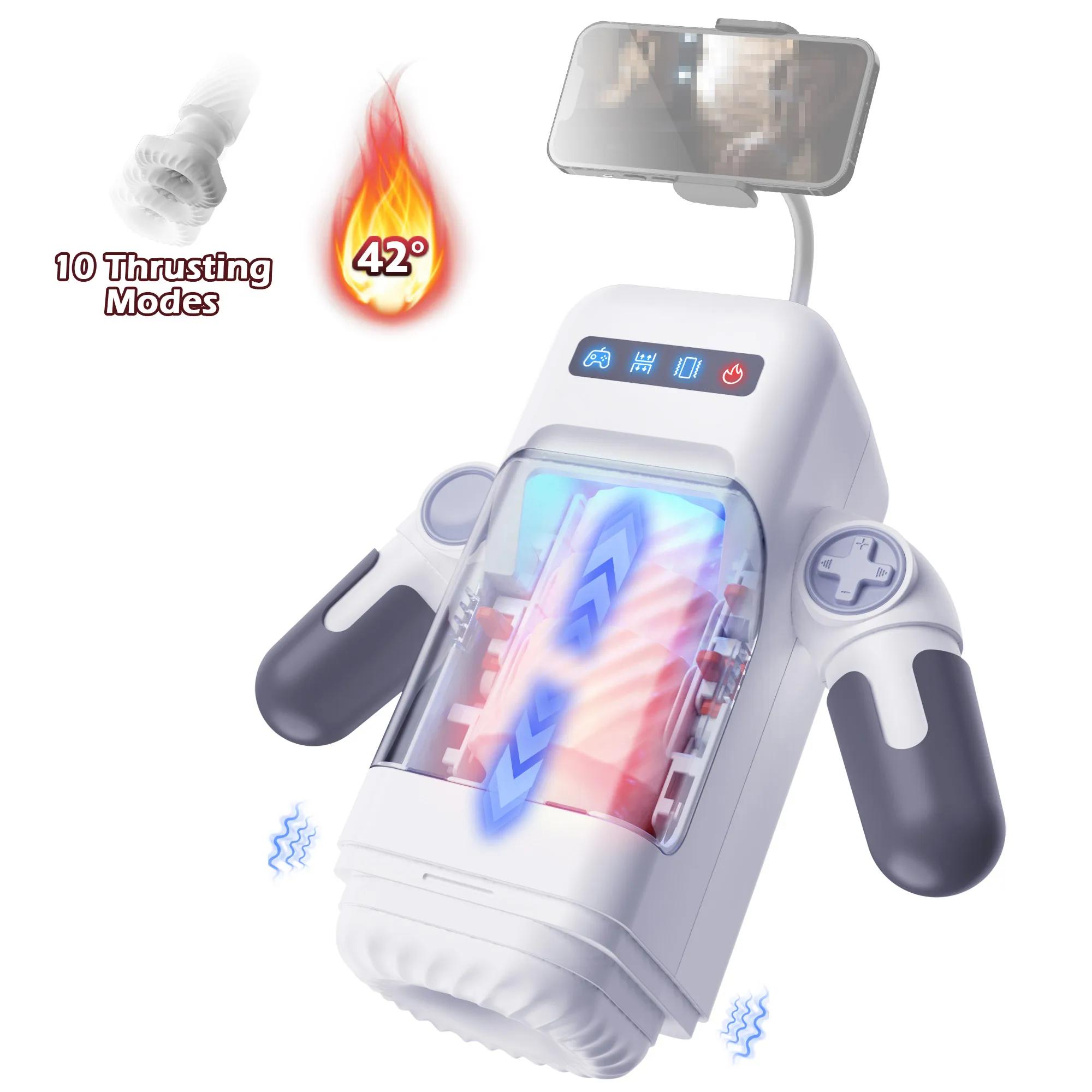 KUSHOR-Robot existent pour Homme, Support de Téléphone, Vibration Chauffante, Machine à Fellation, V