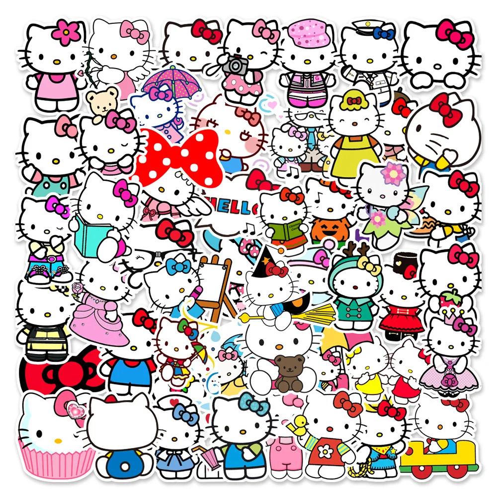 50/100 pièces Kawaii ma mélodie Kuromi Hello Kitty autocollants pour enfants filles bricolage ordina