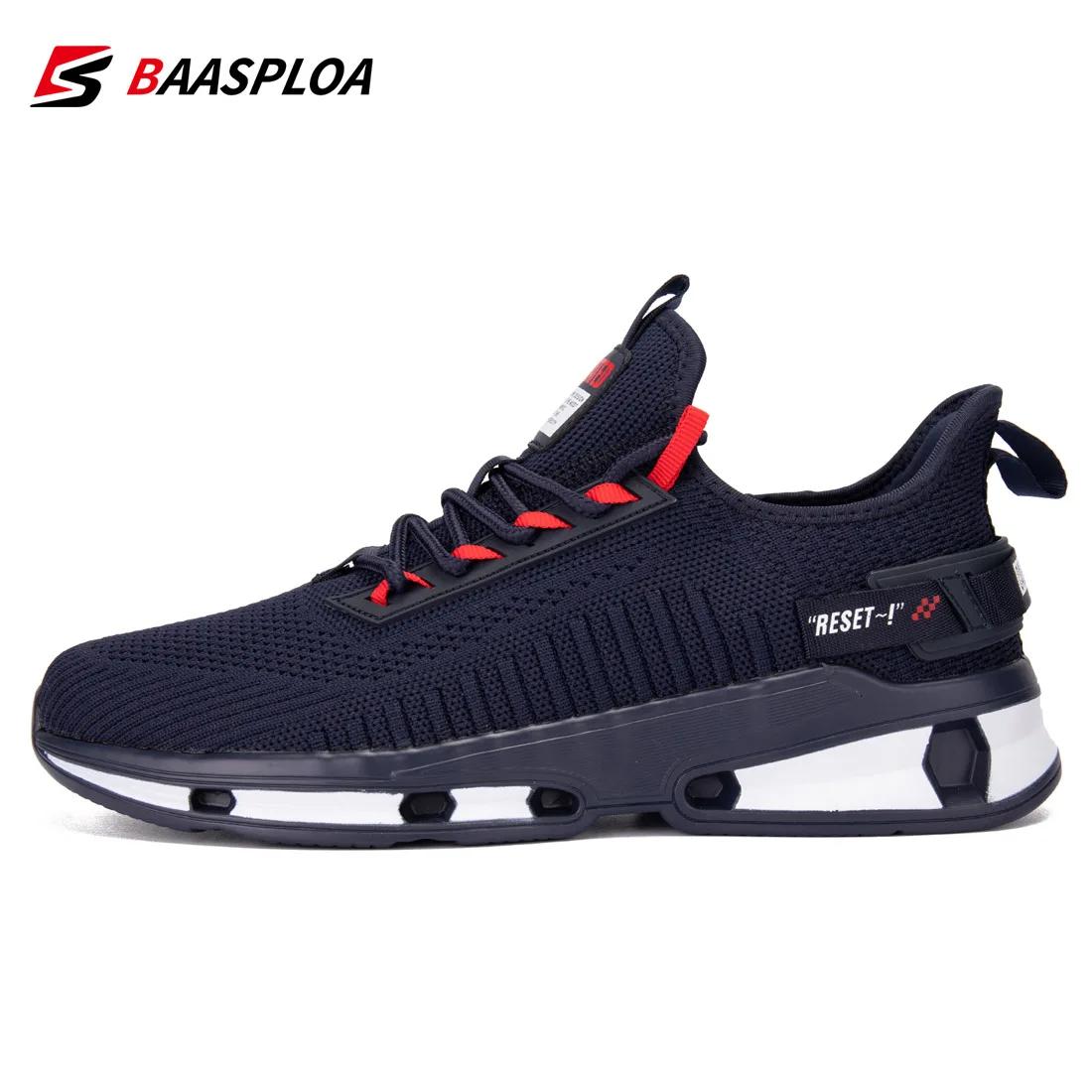 Chaussures de course légères Baasploa homme 2023 - Baskets maille lacets pour sport plein air