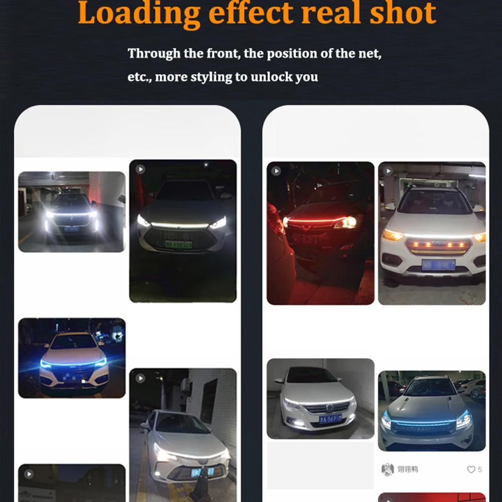 Bande lumineuse Led dynamique pour capot de voiture, Guide universel pour capot de moteur, barre lum