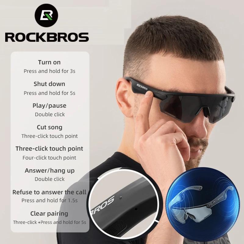 ROCKBROS Bluetooth lunettes polarisées cyclisme lunettes UV400 protéger appel téléphonique MP3 120 m