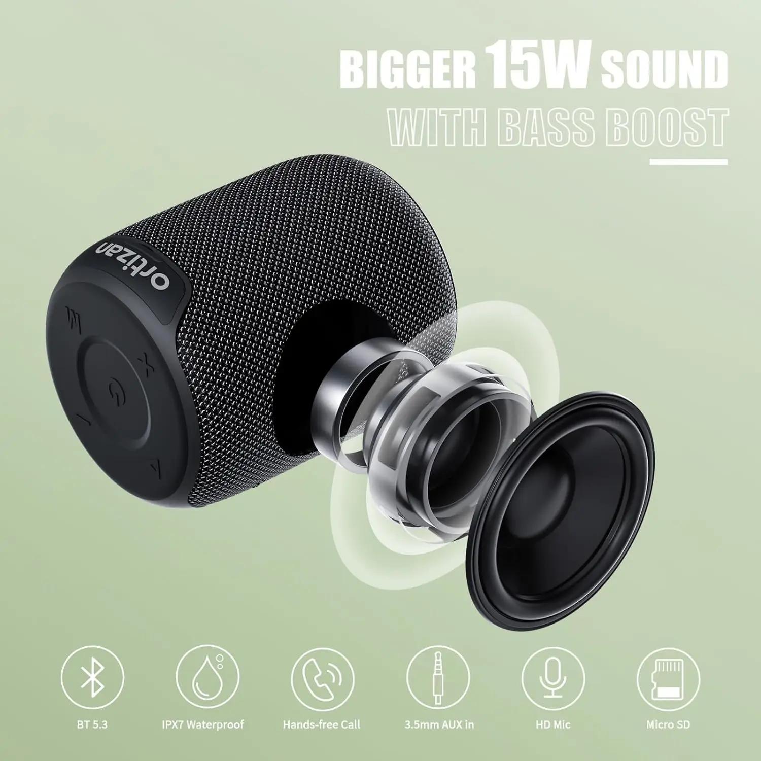 Haut-parleurs Bluetooth Ortizan, haut-parleur sans fil portable avec Bluetooth 5.3, étanche IPX7, so