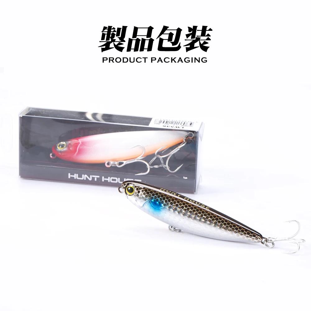 Hunthouse flottant Topwater crayon leurre de pêche 60mm 90mm 100mm Surface dur appât WTD eau salée p