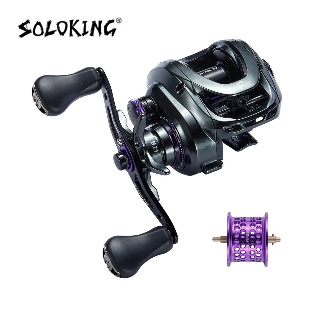Moulinet de pêche Soloking GKA200 Pro Baitcasting, puissance de frein 9KG, 6+1 roulements à billes,