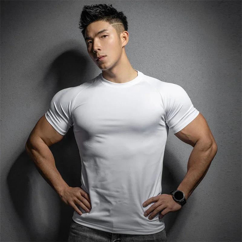 T-shirt sport homme 2026 - gym course entraînement - élastique séchage rapide - manches courtes