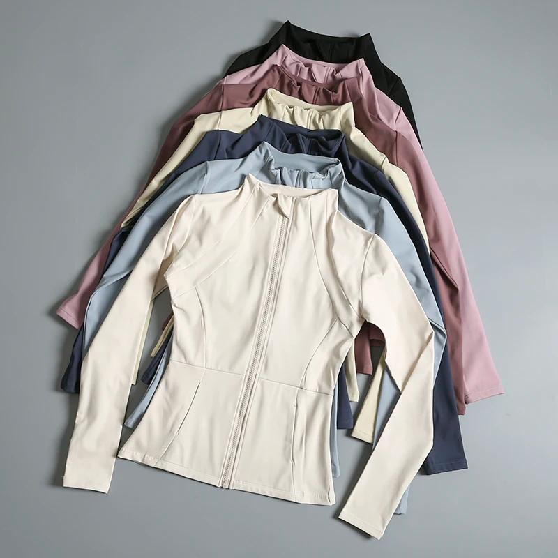 Manteau de yoga femme manches longues élastique lâche pour exercice fitness et soutien quotidien