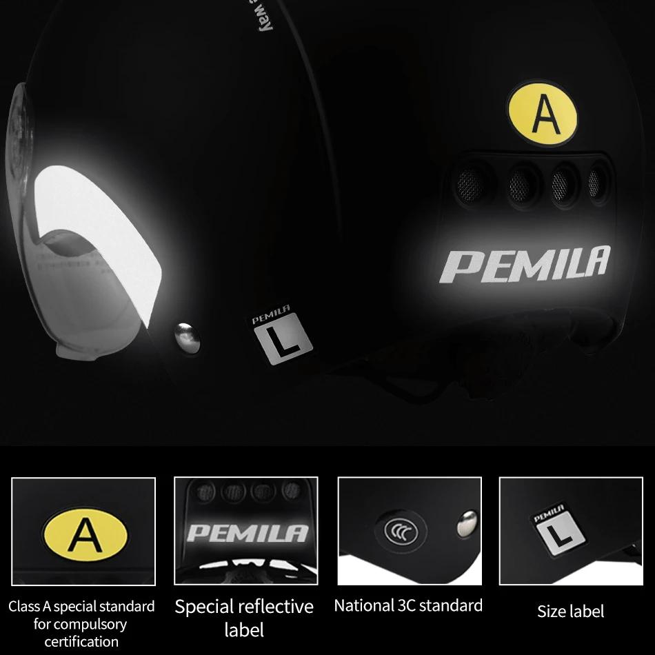 PEMILA hommes femmes casque de cyclisme avec lunettes lentille casque de vélo vtt vélo de route auto